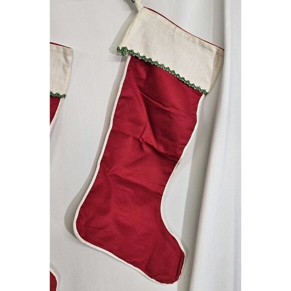 Set Of 2 Vtg Classic Red & White Basic Lightweight 17" Christmas Stocking Decor - Picture 6 of 6